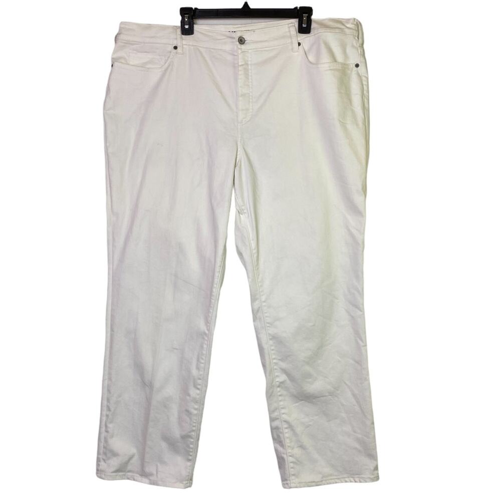 Lands' End White High Rise Straight Leg Jeans Size 24W